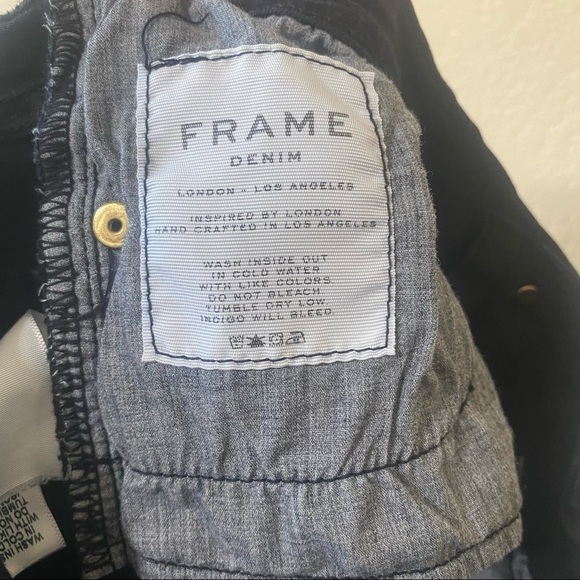 Frame‎ Denim Le Skinny de Jeanne Black Ripped Skinny Jeans - Picture 12 of 16